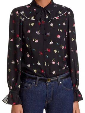 Cinq à Sept tumbling carnations blouse size XS